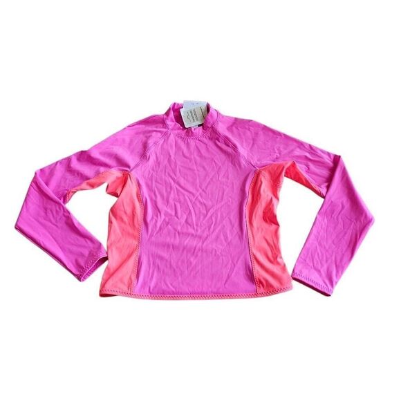 Fabletics Sz M neon flamingo  offshore Rash Guard Swimtop new - Picture 1 of 7